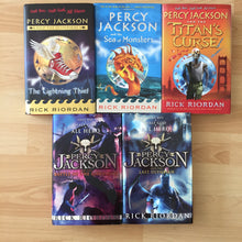 The Percy Jackson series. All 5 books all UK 1st editions: ‘The Lightning Thief’ ‘Sea Monsters’’Titans Curse’ ‘Battle of the Labyrinth’ & ‘The Last Olympian’